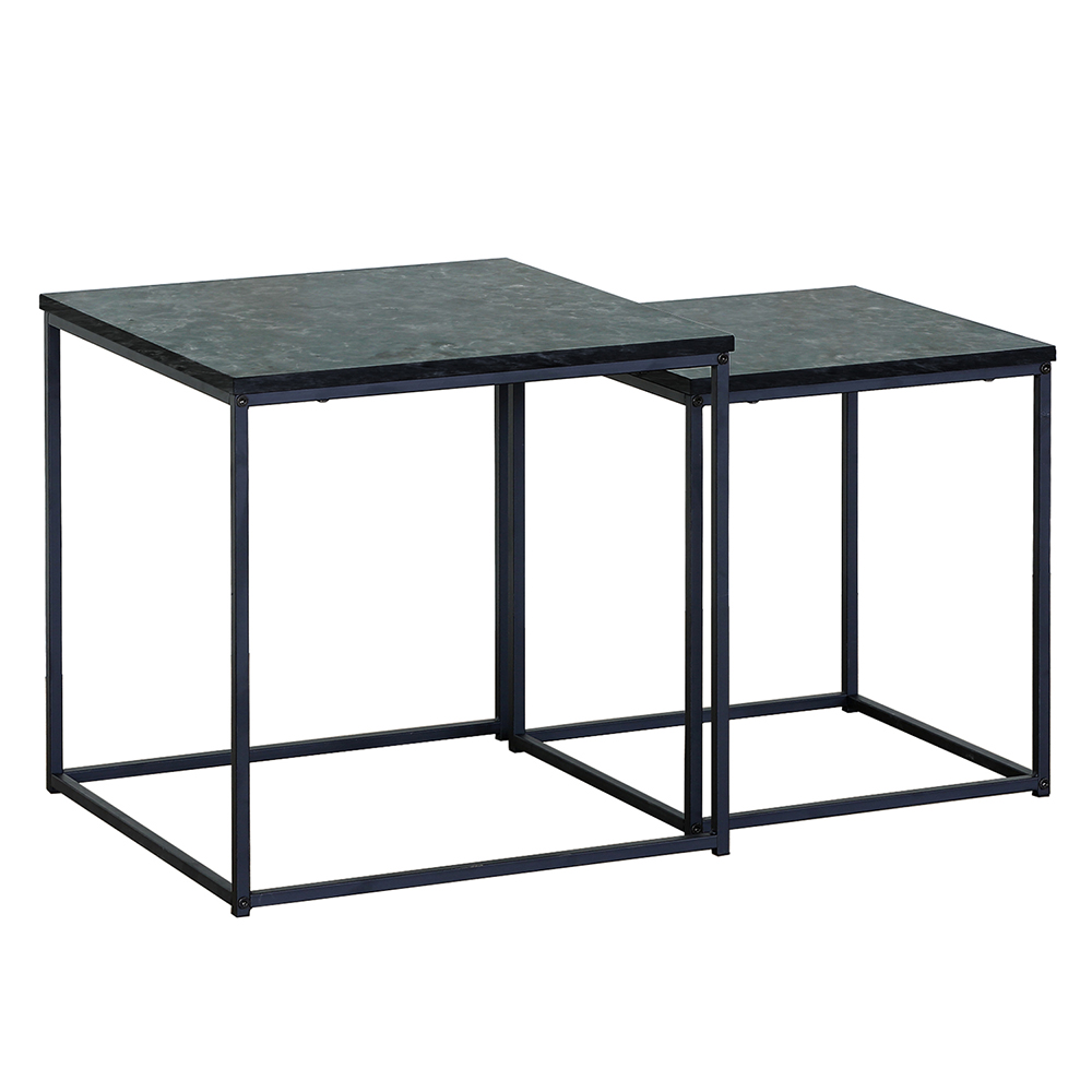 Set Mesas Laterales Estilo Marmol Negro